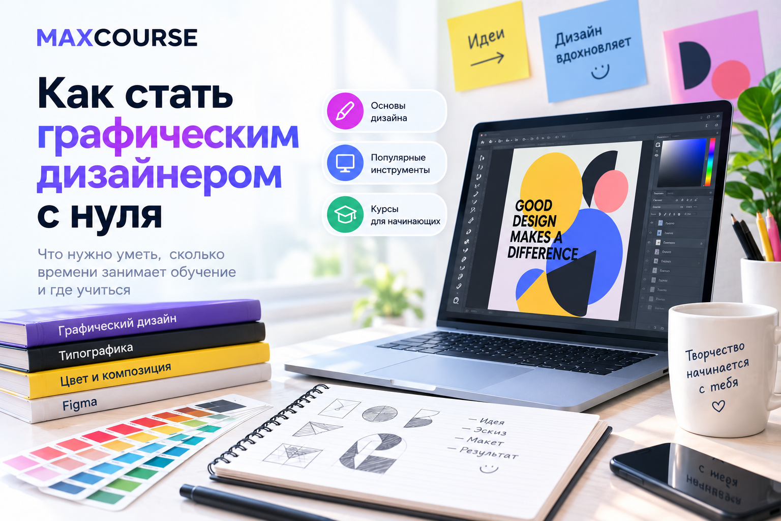 Как стать графическим дизайнером с нуля: что нужно уметь и где учиться